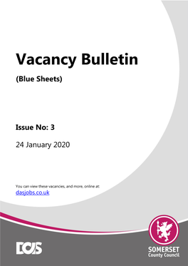 Blue Sheet Vacancy Bulletin No 3