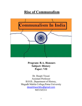 Rise of Communalism