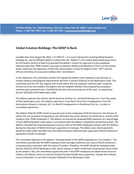 Global Aviation Holdings: the KERP Is Back