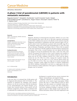 In Patients with Metastatic Melanoma Nageatte Ibrahim1,2, Elizabeth I