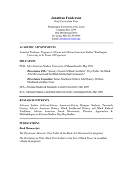 Fenderson Brief CV