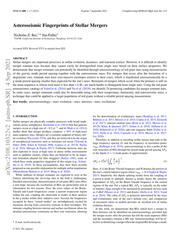 Asteroseismic Fingerprints of Stellar Mergers