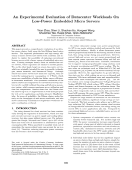 An Experimental Evaluation of Datacenter Workloads on Low-Power Embedded Micro Servers