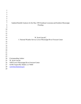 1 2 3 4 5 6 Updated Rainfall Analysis for the May 1995 Southeast
