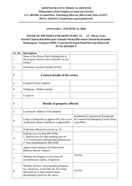 Format of Forms for Applying Techincal Bid and Finance