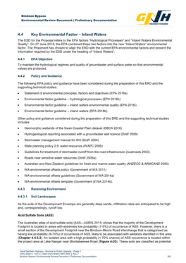 4.4 Key Environmental Factor – Inland Waters the ESD for the Proposal Refers to the EPA Factors “Hydrological Processes” and “Inland Waters Environmental Quality”