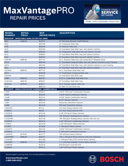 Repair Prices