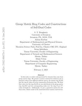 Group Matrix Ring Codes and Constructions of Self-Dual Codes