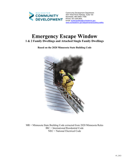 Emergency Escape Window 1 & 2 Family Dwellings and Attached Single Family Dwellings