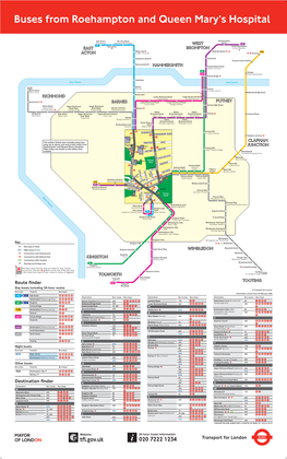 Buses from Roehampton and Queen Mary's University