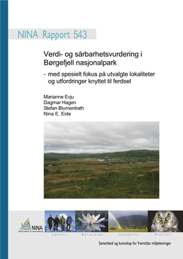 Og Sårbarhetsvurdering I Børgefjell Nasjonalpark