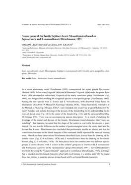 A New Genus of the Family Sejidae (Acari: Mesostigmata) Based on Sejus Krantzi and S