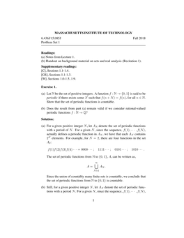 6.436J / 15.085J Fundamentals of Probability, Homework 1 Solutions