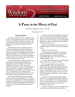 A Pause in the Mercy of God