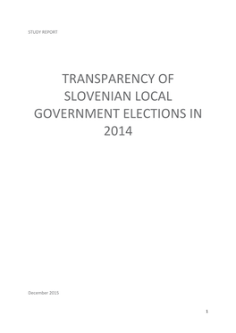 Transparency of Slovenian Local Government Elections in 2014