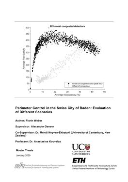 Perimeter Control in the Swiss City of Baden: Evaluation of Different Scenarios