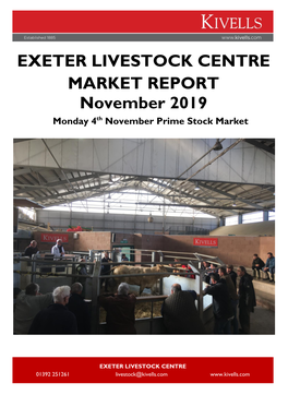 EXETER LIVESTOCK CENTRE MARKET REPORT November 2019