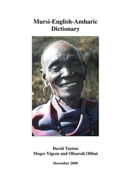 Mursi-English-Amharic Dictionary