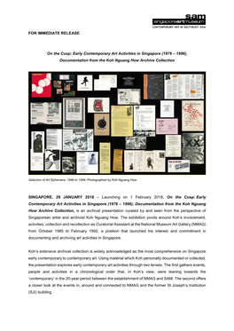Early Contemporary Art Activities in Singapore (1976 – 1996), Documentation from the Koh Nguang How Archive Collection