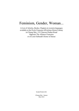 Feminism, Gender, Woman