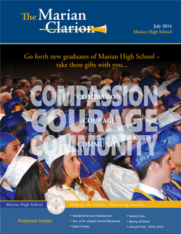 Go Forth New Graduates of Marian High School – Take These Gifts with You