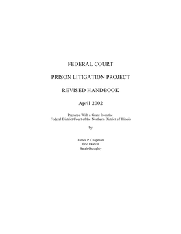 Federal Court Prison Litigation Project Revised Handbook