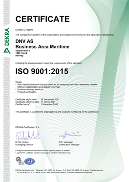 ISO 9001 Certificate