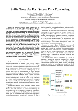 Suffix Trees for Fast Sensor Data Forwarding
