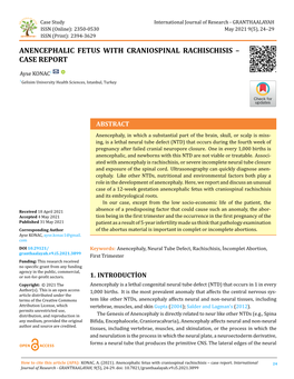 Anencephalic Fetus with Craniospinal Rachischisis – Case Report