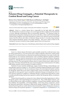 Polymer-Drug Conjugate, a Potential Therapeutic to Combat Breast and Lung Cancer