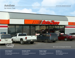 Autozone OFFERING MEMORANDUM San Antonio, Texas