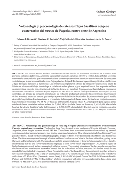 Volcanología Y Geocronología De Extensos Flujos Basálticos Neógeno Cuaternarios Del Sureste De Payenia, Centro-Oeste De Argentina