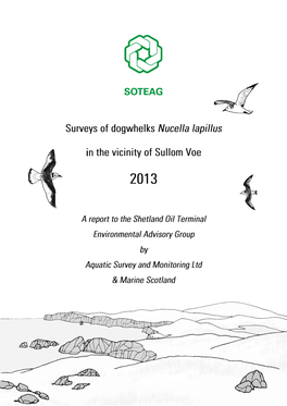 Surveys of Dogwhelks Nucella Lapillus in the Vicinity of Sullom Voe, Shetland, July 2013