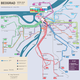 BEOGRAD NIGHT LINES 101N 96N Pančevački Most PADINSKA SKELA BORČA 3 Slanački Put VELIKO SELO Mirijevski Bul