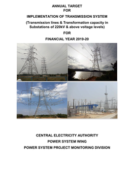 Annual Target for Implementation of Transmission System for the FY