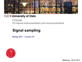 Signal Sampling