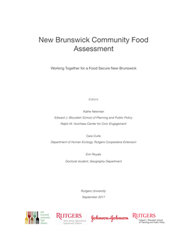 New Brunswick Community Food Assessment