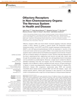 Olfactory Receptors in Non-Chemosensory Organs: the Nervous System in Health and Disease