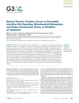 Natural Genetic Variation Screen in Drosophila Identifies