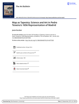 Map As Tapestry: Science and Art in Pedro Teixeira's 1656 Representation of Madrid