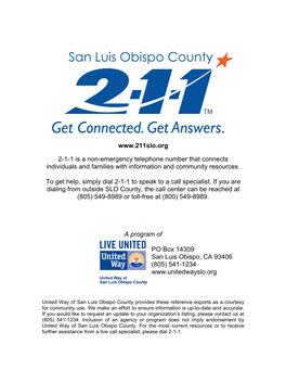 2-1-1 Is a Non-Emergency Telephone Number