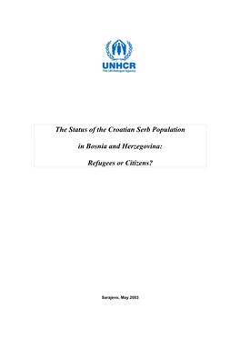 The Status of the Croatian Serb Population in Bosnia