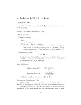 5 Deduction in First-Order Logic