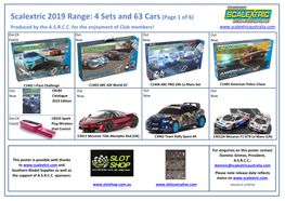 Scalextric 2019 Range: 4 Sets and 63 Cars (Page 1 of 6)