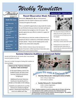 Weekly Newsletter