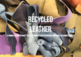 RECYCLED LEATHER a Primer for Industrials to Better Understand Alternative Materials to Virgin Leather Copyright © 2019 European Outdoor Group and AIR Coop