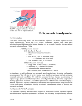 10. Supersonic Aerodynamics