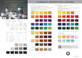 Color Chart Includes Those Colors Made from Inorganic Pigments, That Is, Metal Ores Dug from the Earth