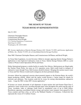 The Senate of Texas Texas House of Representatives