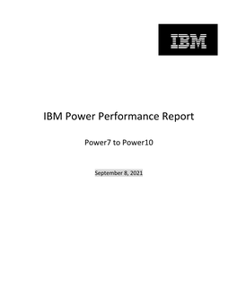 IBM Power Systems Performance Report Apr 13, 2021